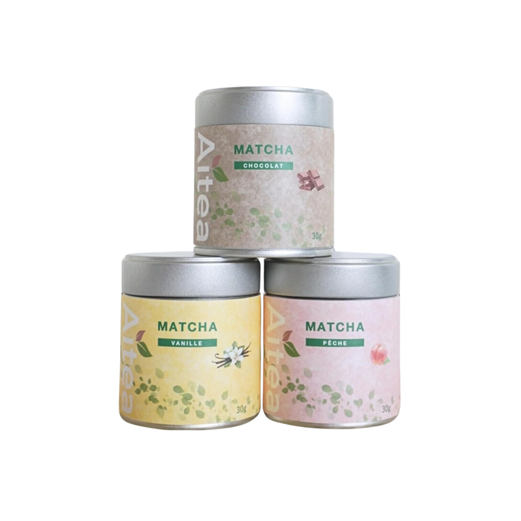 Matcha Vanille, Chocolat, Pêche