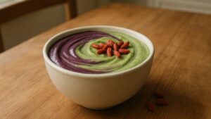 Recette acai bowl : acai bowl au matcha et baies de goji